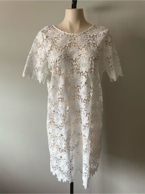 Laura Guipure Lace Midi Dress Satin Bow High Tea Cottagecore Bridal Coquette